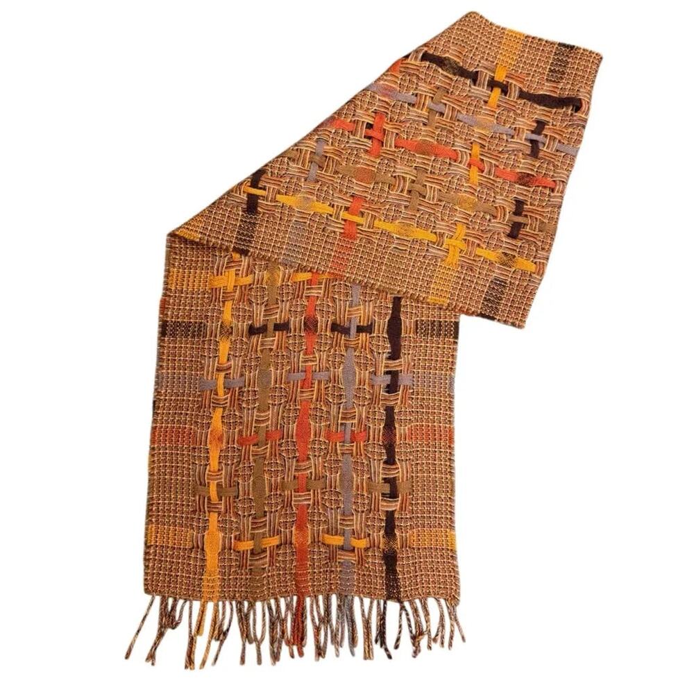 United Colors of Benetton Wool Multicolor Fringe Scarf